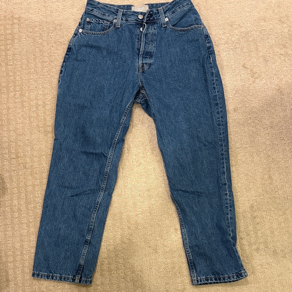 Everlane Blue 90s Curvy Cheeky Straight Jeans